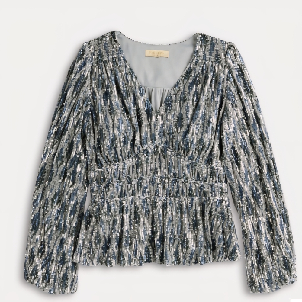 Farmers Market Sequins Peplum Top | Size XL - NWOT